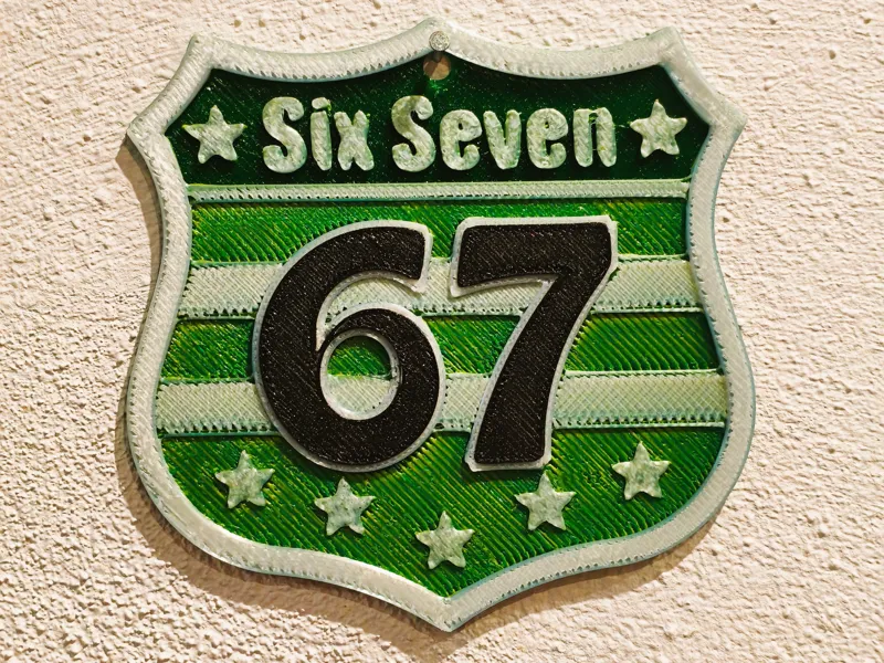 Route 67 Six Seven Viral Meme Road Sign