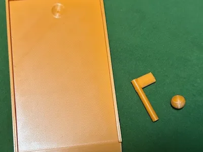 Mini golf course with club and ball