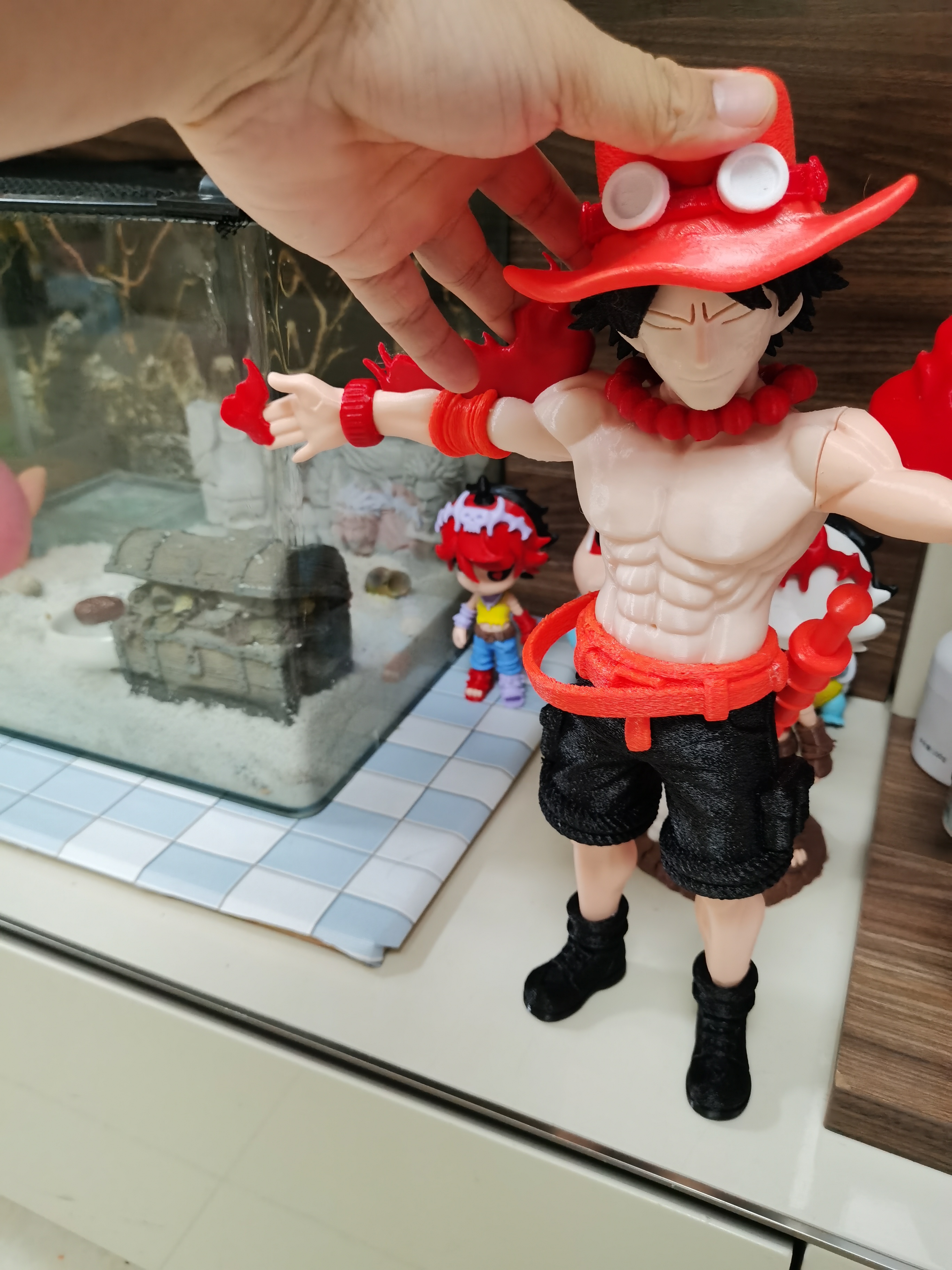 One Piece - Fire Fist Ace Large Figure with Base (All separate