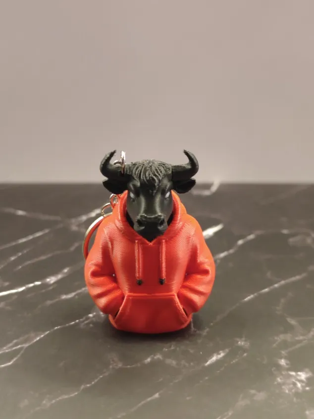 Bull with hoodie