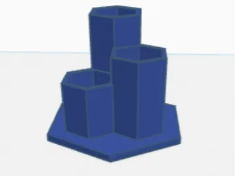 lapicero con forma de hexagonos