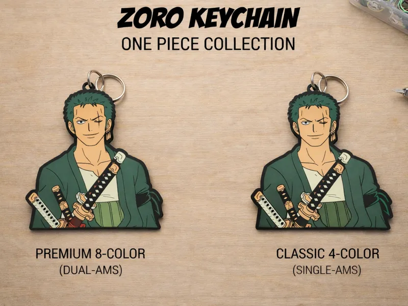 Zoro Keychain | One Piece | 8 & 4 Color AMS