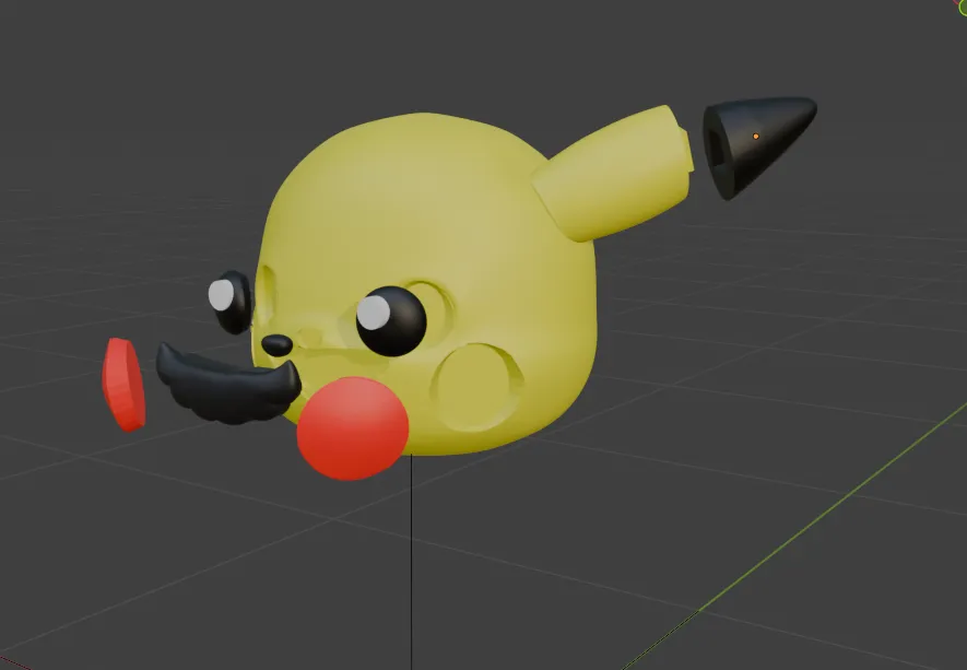 Cute Mario Pikachu (multi-part, no AMS) - Free 3D Print Model - MakerWorld