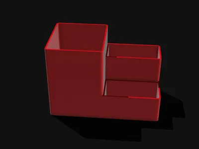 Simple Three-Compartment Pen Holder