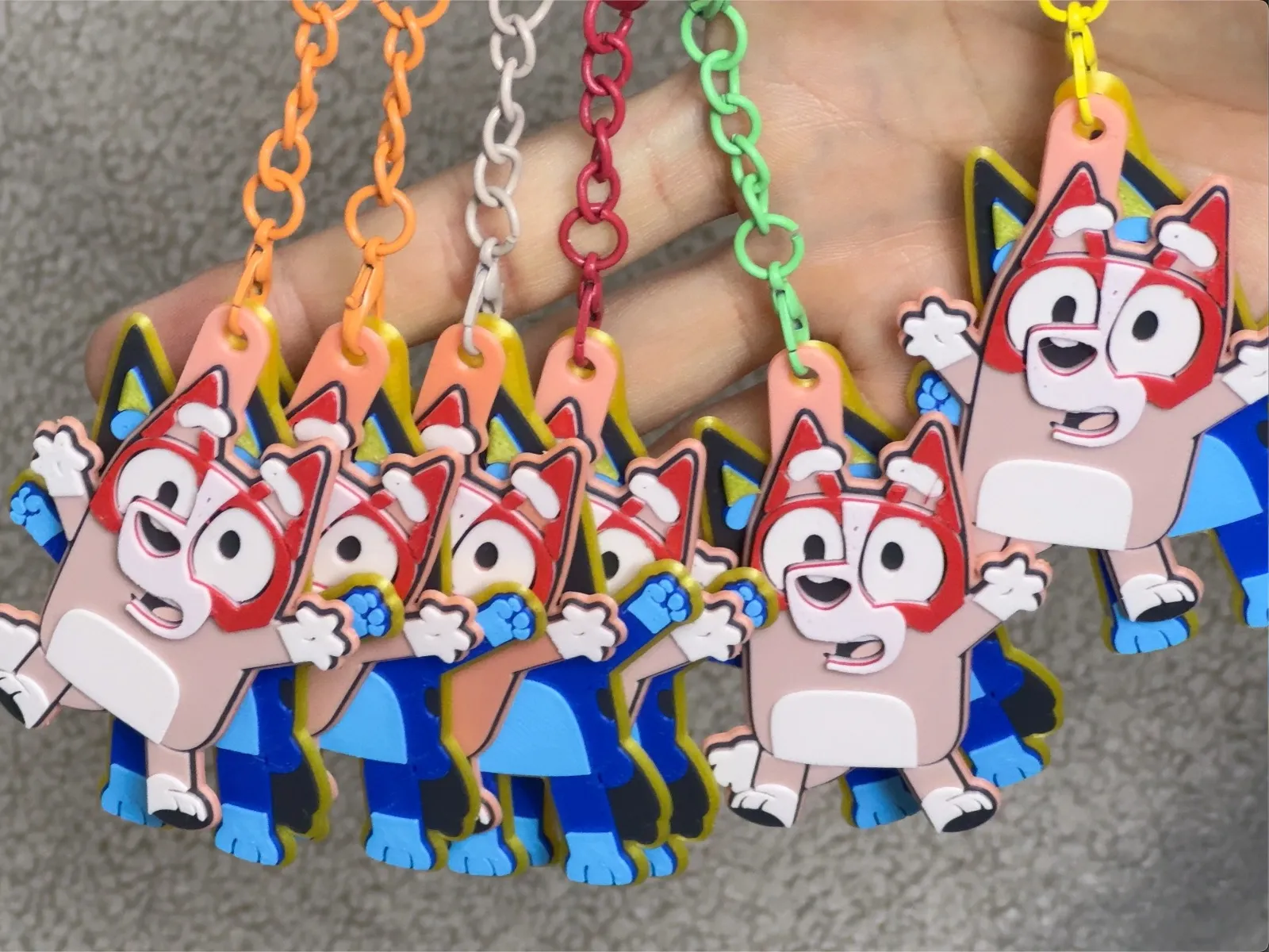 Animated Bluey Keychain Layered Four-Color Version - Free 3D Print ...