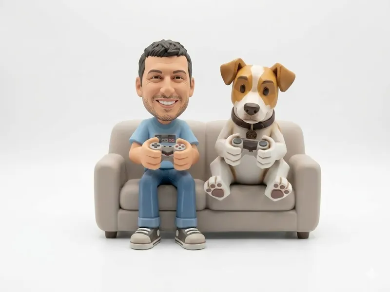 TIO CHULO JUGANDO A LA PLEY CON  SI FIEL MASCOTA