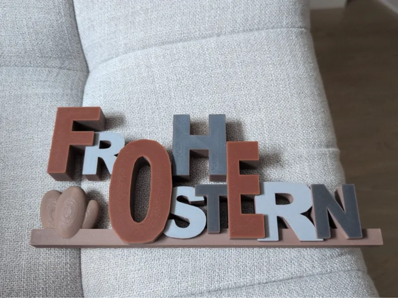 Frohe Ostern Schriftzug Dekoration