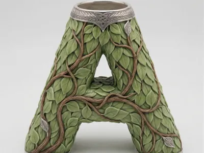 Botanical Alphabet Vase - Letter A