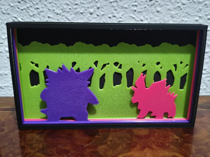 Shadowbox Pokemon Gengar y Nidorino