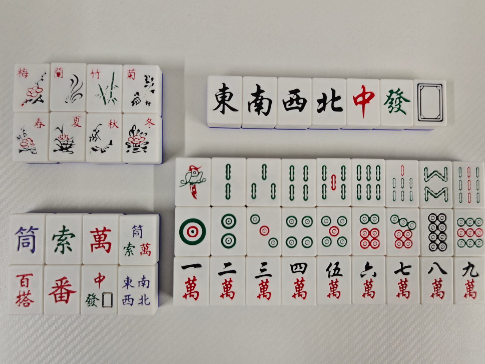 Traditional Chinese Mahjong (Plum, Orchid, Bamboo, Chrysanthemum) + Vietnamese Mahjong (8 Joker Tiles Gameplay) 36# Mini Lightweight Mahjong
