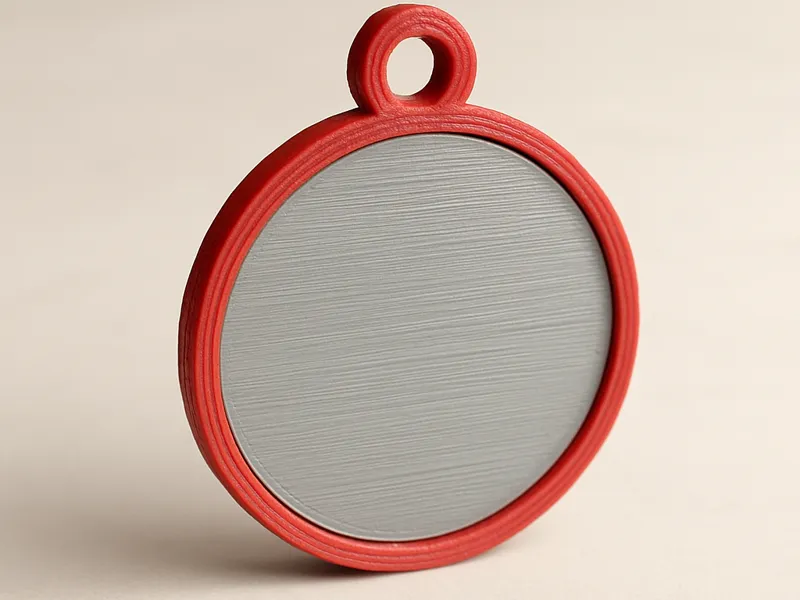 3D Printed Round Badge Blank with Top Loop