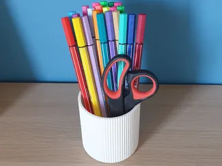 Pot de fleur/stylo/vase à sillons