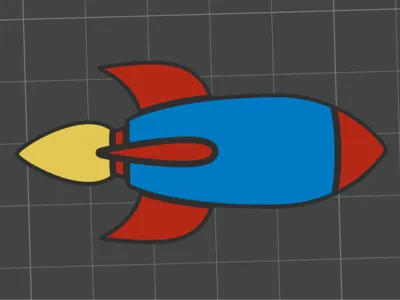 Flat design color rocket
