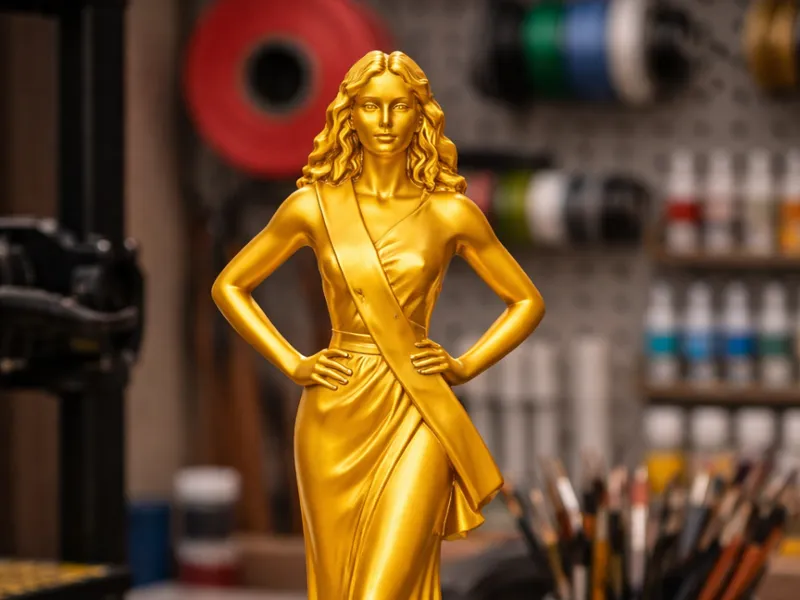 Golden beauty queen Trophy