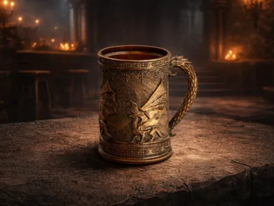 Fantasy Dragon Mug - GET 300 Models PATREON