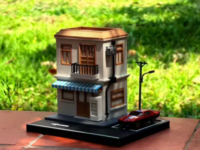1/64 Miniature Street House Diorama