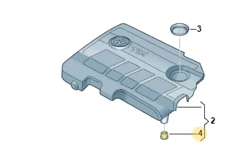 VAG Engine cover stop buffer connector