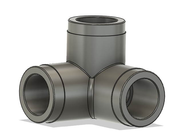 3-Way 90° Corner Connector (24.15mm Round)