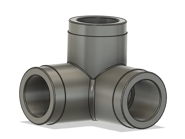 3-Way 90° Corner Connector (24.15mm Round)