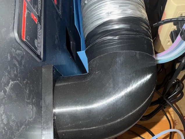 QIDI Q2 Exhaust duct adapter 90 3" duct 76mm
