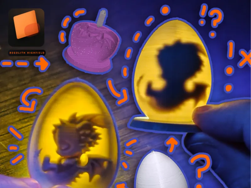 Easter Dragon Egg Amber Light Effect supportless