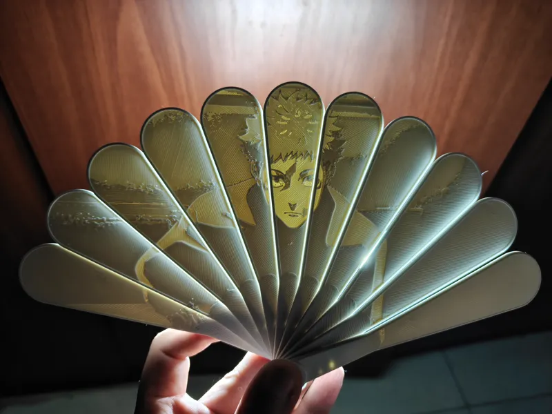 咒术回战虎杖悠仁透光浮雕扇子