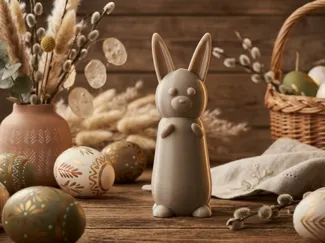 Easter Bunny Figurine – Cute Modern Rabbit Statue