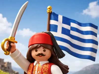 A Greek soldier during the period of 1821