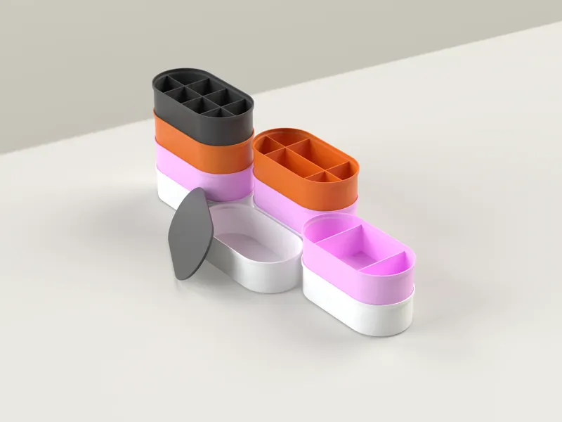Modern Oval Stackable Organizers - Modular System