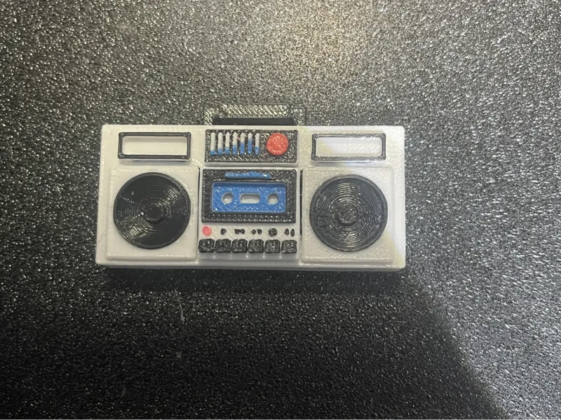 1980's style retro boombox with equilizer