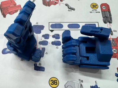 Optimus Prime Finger Parts with Holes