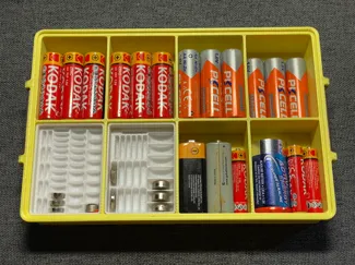 storage box button cell AAA AA C 9v battery holder
