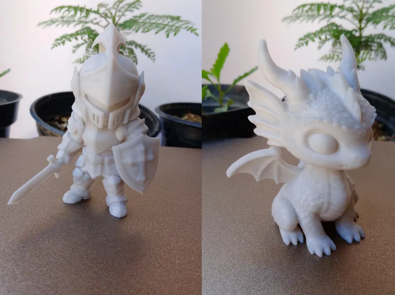 Cute Dragon and Armored Knigh