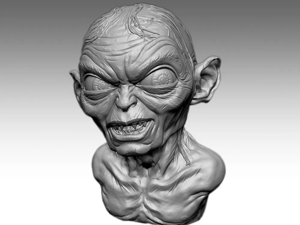 Golum Bust from Lord Of The Rings - Free 3D Print Model - MakerWorld