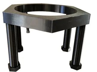 A raised platform for a dog's food or water bowl.