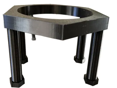 A raised platform for a dog's food or water bowl.