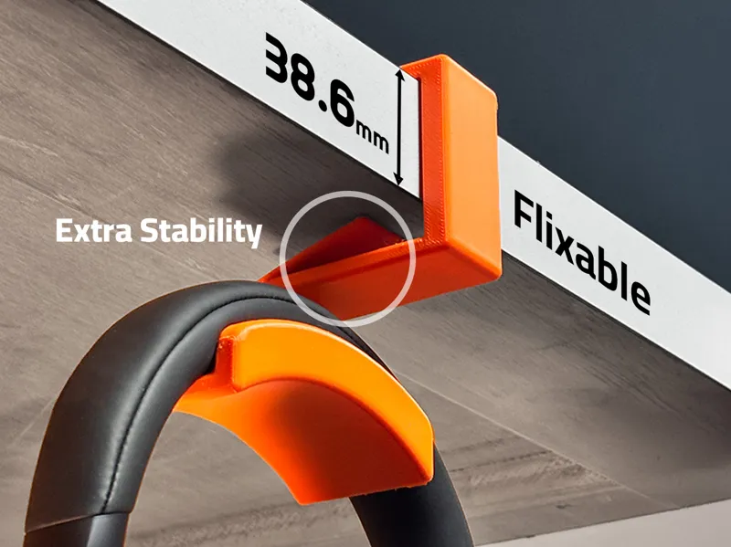 Clamp Underdesk Headphone Holder