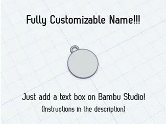 Customizable Animal Name Tag