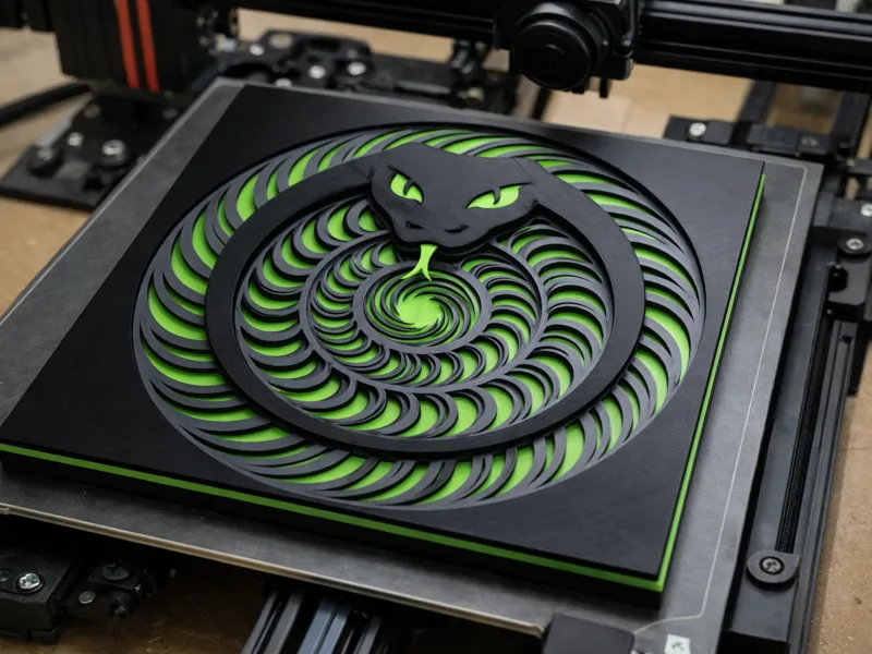 Layered Spiral Snake Tri-Color Wall Art