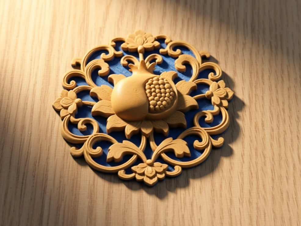 石榴纹样冰箱贴