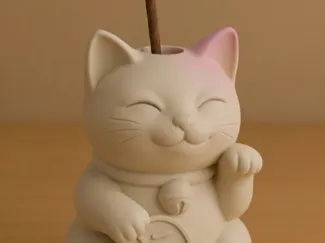 Porta sahumerio gato de la suerte