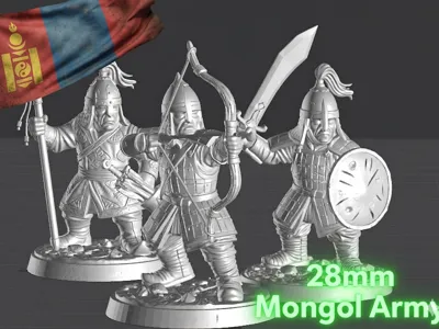 28mm\38mm mediaval mongol soldiers pack 3