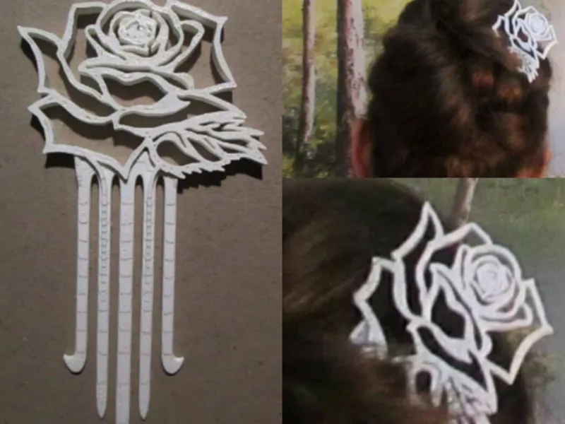 rose hair pin