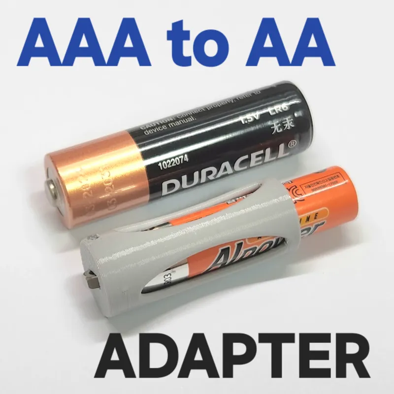 Simple AAA to AA Adapter (1 Nut, No Screws)