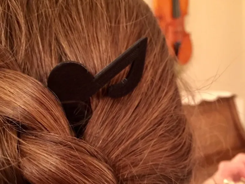 Music note hair fork