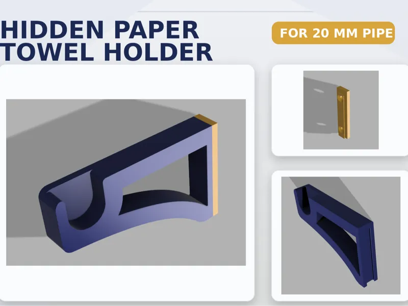 Hidden Wall Mount Paper Towel Holder for 20mm Pipe