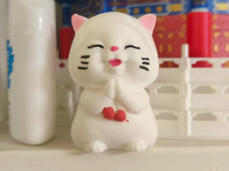 可爱猫咪-可爱卡通招财许愿猫咪小摆件客厅办公室桌面装饰汽车载工艺品