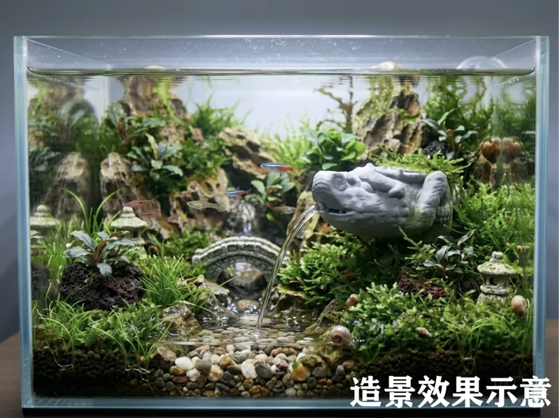 缸内造景之龙吐水件