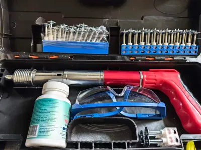 Mini Powder-Actuated Nail Gun Nails, Ceiling Fixture Gun Nails, Integrated Shot Nails, Threaded Fire Nails, Dedicated Round Nails Magazine