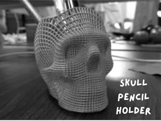 skull pencil holder